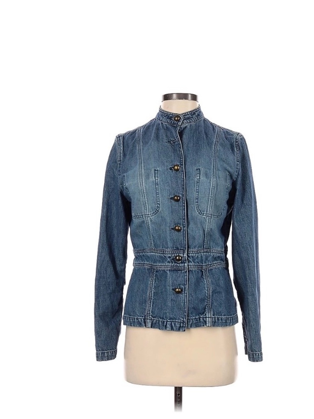 Liz Claiborne Indigo Jean Jacket with Stand Collar